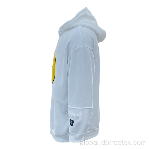 Hooded Pullover for Sports Men's Embroidered Patch Design Pocket Casual Hoodie Manufactory